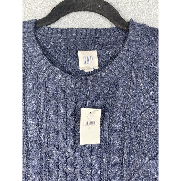 Gap Mens Size S Cable Knit Blue Sweater NWT - Picture 6 of 10